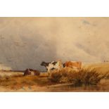 Attributed to Thomas Sidney Cooper RA (1803-1902)/Cattle by the Shore/watercolour, 27cm x 38.