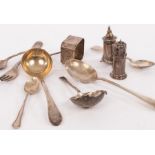 A small quantity of silver to include a sauce ladle, spoons,