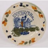 An early 19th Century nursery plate, My Noble Dog,
