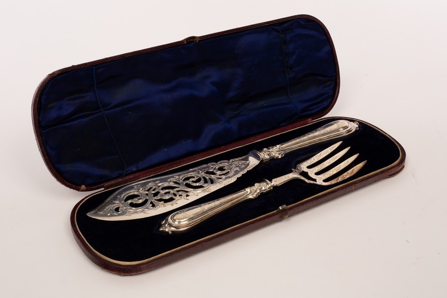 A pair of Victorian silver fish servers, JG, Birmingham 1862-64, - Image 3 of 3