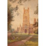 Isabel Baynes Badcock/Ely Cathedral, Late Afternoon/signed,