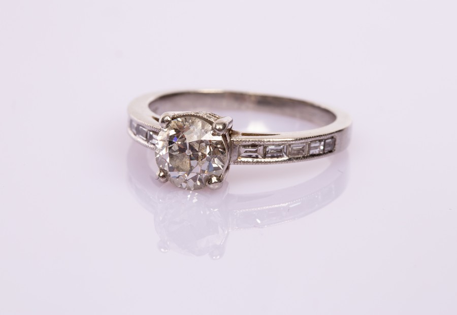 A diamond solitaire ring, the old cut diamond of approximately 1. - Bild 2 aus 2