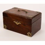 A mahogany tea caddy, now as a stationery box,