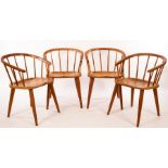 Chris Eckersley (Contemporary) Four Windsor type chairs in yew wood and elm CONDITION