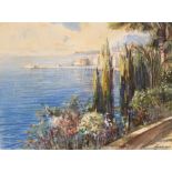 Gianni (20th Century)/Italian Lake View/signed lower right/watercolour,