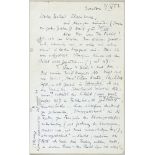Hiller. Eigenhändiger Brief mit Unterschrift. London 1953