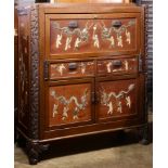 Chinese export stone mounted secretaire