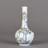 Long-neck Chinese Famille Rose porcelain vase