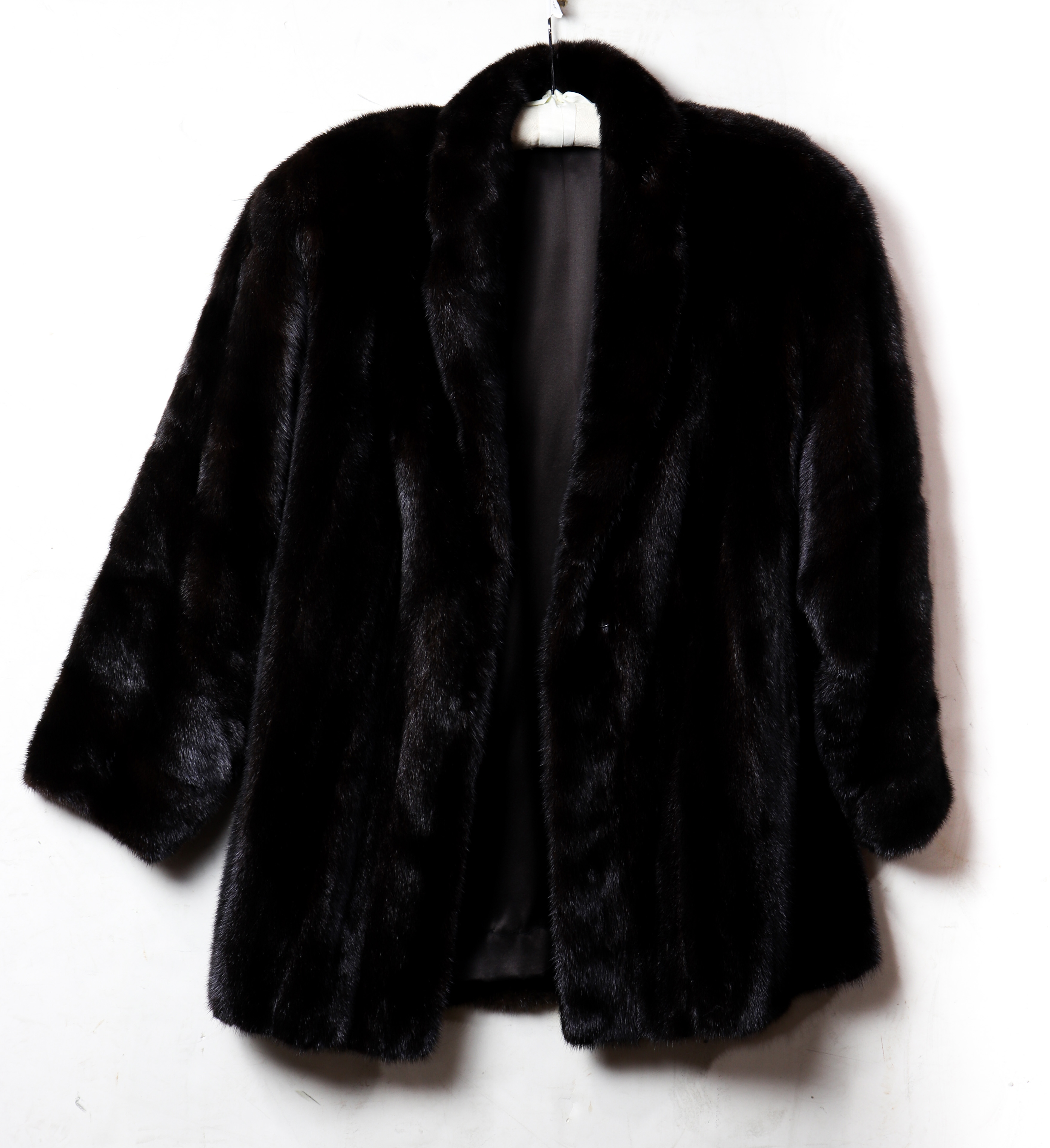 Dark brown mink fur coat