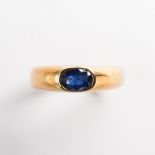 A sapphire and eighteen karat gold ring