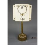 Jaapanese metal pricket stick converted to a lamp