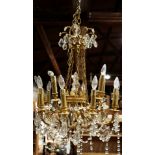 A continental gilt bronze chandelier