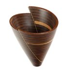 An inlaid wood turned vessel