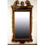 A continental partial gilt and mahogany looking glass circa 1840