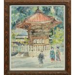 Watercolor, Japanese Pagoda