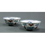 (lot of 2) Chinese doucai porcelain bowls