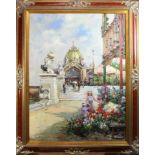 Painting, Flowers in the Piazza