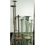 (lot of 9) An associated candle pricket group