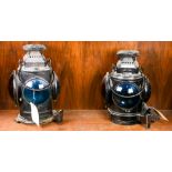 A pair of Adlake four lens Chicago railroad lamps
