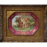 Framed French cabinet plate