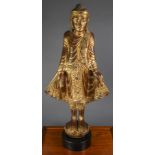 Thai giltwood figure of standing Buddha