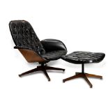 A George Mulhauser for Plycraft lounge chair with ottoman circa 1960