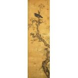 After Chen Hongshou, Magpie, hanging scroll laid down on board