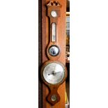 English mercurial five window banjo barometer circa 1850