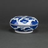 Chinese blue and white porcelain box with cover