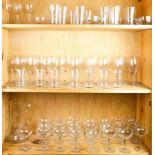 (lot of 69) Set of star etched glass stemware