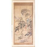 Chinese Landscape scroll painting, framed