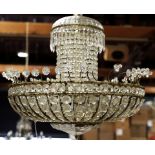 An Art Deco crystal chandelier