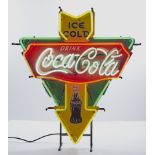 Vintage style Ice Cold Coca-Cola neon sign