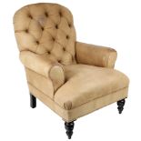 A Chesterfield style leather armchair