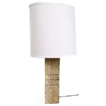 A Modern travertine table lamp