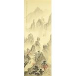 Early 19th century Chinese School, Fall mountain landscape hanging scroll