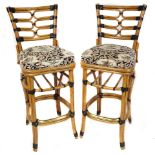 A pair of McGuire San Francisco faux bamboo bar stools