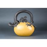 Chinese yellow ground zisha teapot