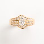 A diamond and eighteen karat gold ring