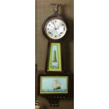 (lot of 2) Federal style eglomise decorated banjo clocks