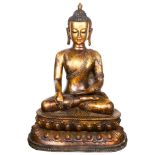 A Thai bronze seated buddha