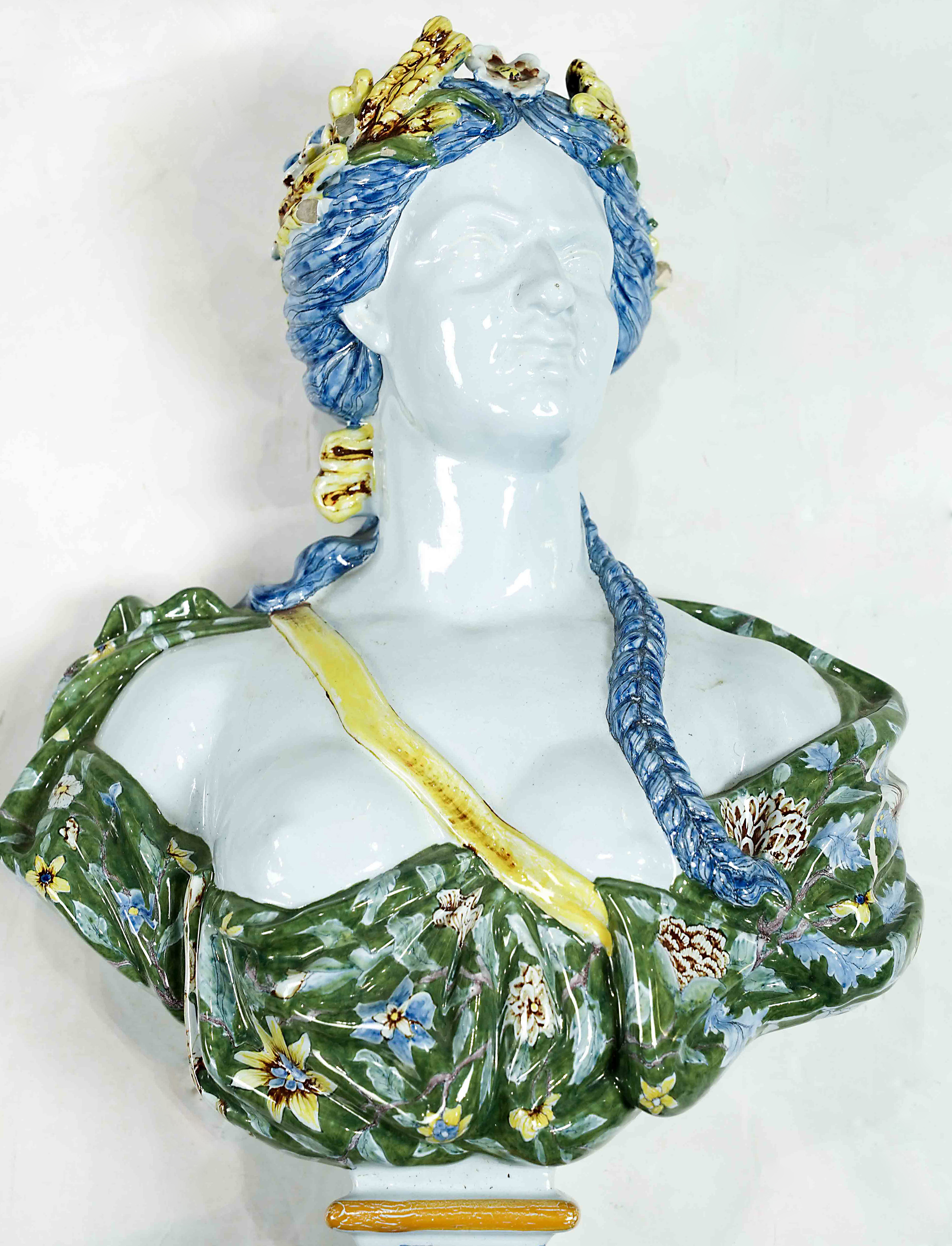 (lot of 4) A group of Samson tin glazed earthenware busts of the Four Seasons circa 1880 - Image 2 of 2