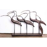 Modern figural group of cranes