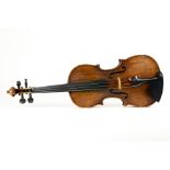 A labeled 1872 Matthias Hornsteiner three quarter violin in case (no bow)