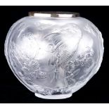 Romain De Tirtoff "Erte" French frosted crystal "Flower Among Flowers" vase