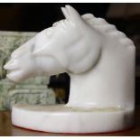 Marble figural bookend of a horse