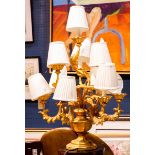 Louis XV style ten light table lamp