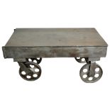 An Industrial style rolling cart