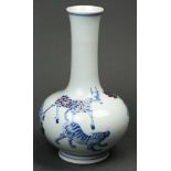 A Chinese iron red, blue and white vase