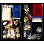 A collection of Slavic and Eastern European military medals and badges